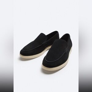 NWT ZARA MENS CASUAL SUEDE LOAFERS IN BLUE size 11